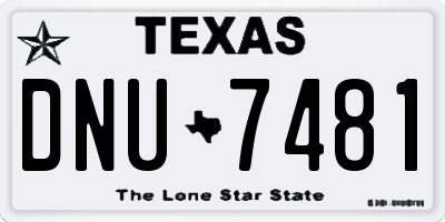 TX license plate DNU7481