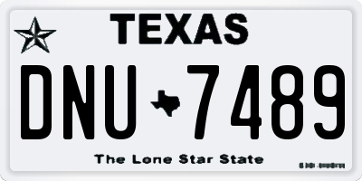 TX license plate DNU7489