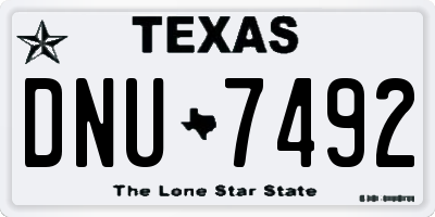 TX license plate DNU7492