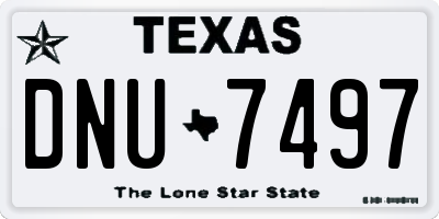 TX license plate DNU7497