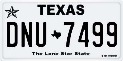 TX license plate DNU7499