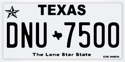TX license plate DNU7500