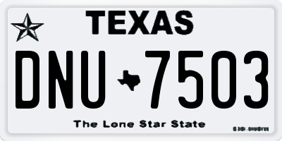 TX license plate DNU7503
