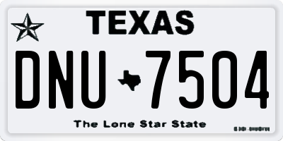 TX license plate DNU7504