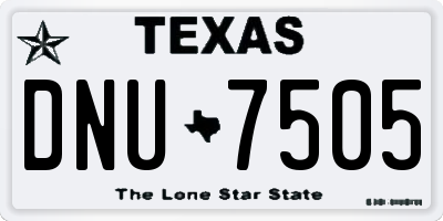 TX license plate DNU7505