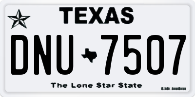 TX license plate DNU7507