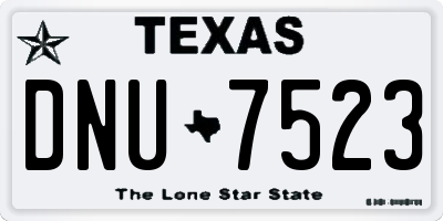 TX license plate DNU7523