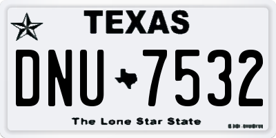 TX license plate DNU7532