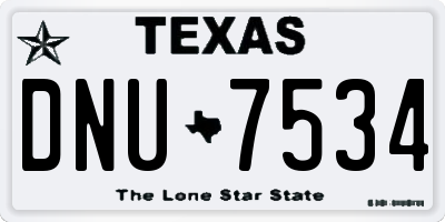 TX license plate DNU7534