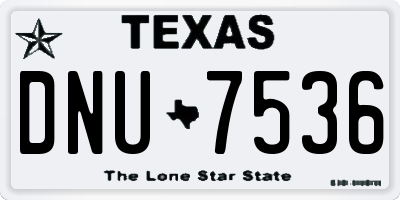 TX license plate DNU7536
