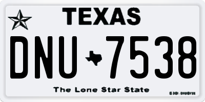 TX license plate DNU7538