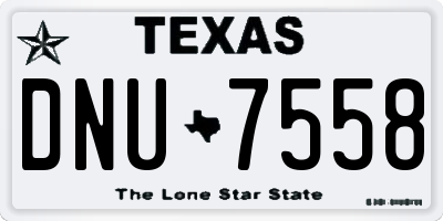TX license plate DNU7558