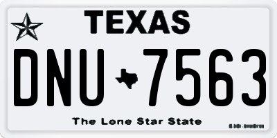 TX license plate DNU7563