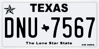 TX license plate DNU7567