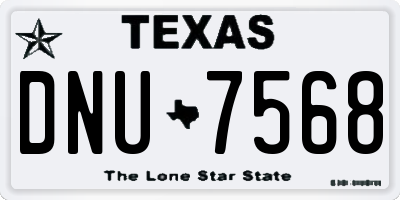 TX license plate DNU7568
