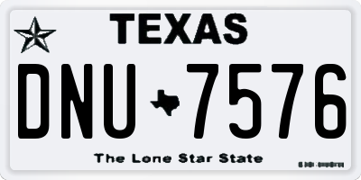 TX license plate DNU7576