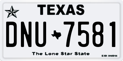 TX license plate DNU7581