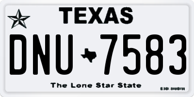 TX license plate DNU7583