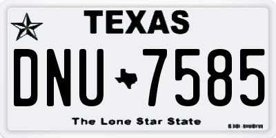 TX license plate DNU7585