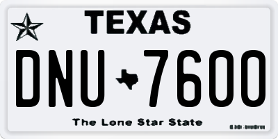 TX license plate DNU7600