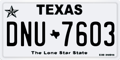 TX license plate DNU7603