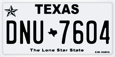 TX license plate DNU7604