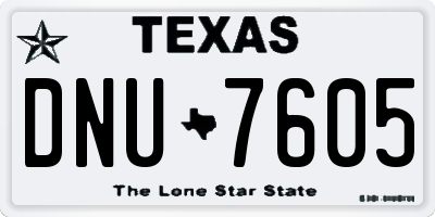 TX license plate DNU7605