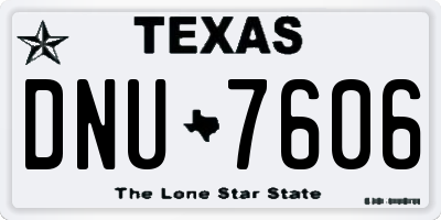 TX license plate DNU7606