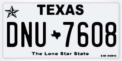 TX license plate DNU7608