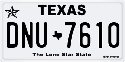 TX license plate DNU7610