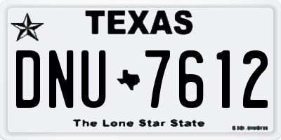 TX license plate DNU7612
