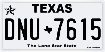 TX license plate DNU7615