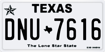 TX license plate DNU7616