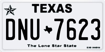 TX license plate DNU7623