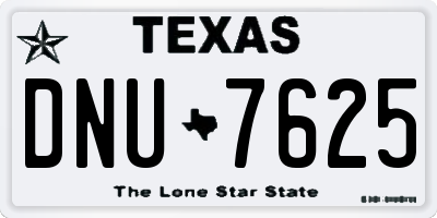 TX license plate DNU7625