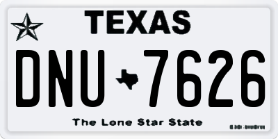 TX license plate DNU7626