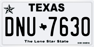 TX license plate DNU7630