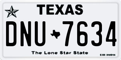 TX license plate DNU7634
