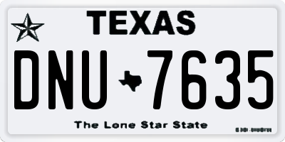 TX license plate DNU7635
