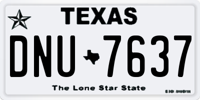 TX license plate DNU7637