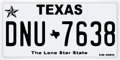 TX license plate DNU7638
