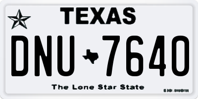 TX license plate DNU7640