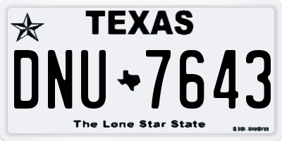 TX license plate DNU7643