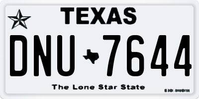 TX license plate DNU7644
