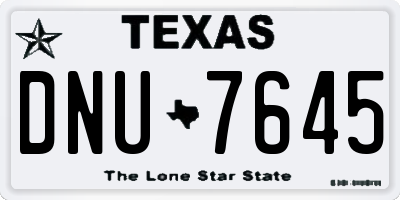 TX license plate DNU7645