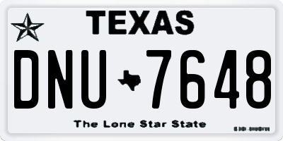 TX license plate DNU7648