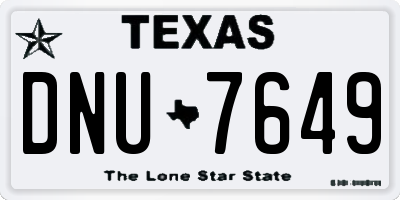 TX license plate DNU7649