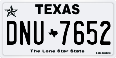 TX license plate DNU7652