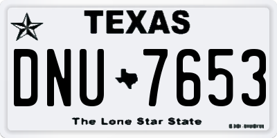 TX license plate DNU7653