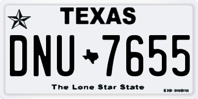 TX license plate DNU7655